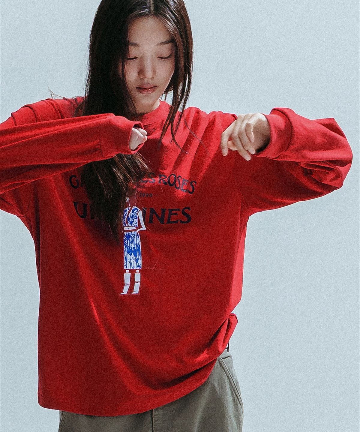 앤하츠(ANNEHEARTS) French Muse Artwork Long Sleeve_RED