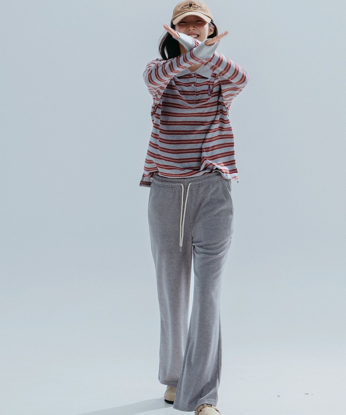 앤하츠(ANNEHEARTS) Soft Knit Wide Easy Pants_MELANGE