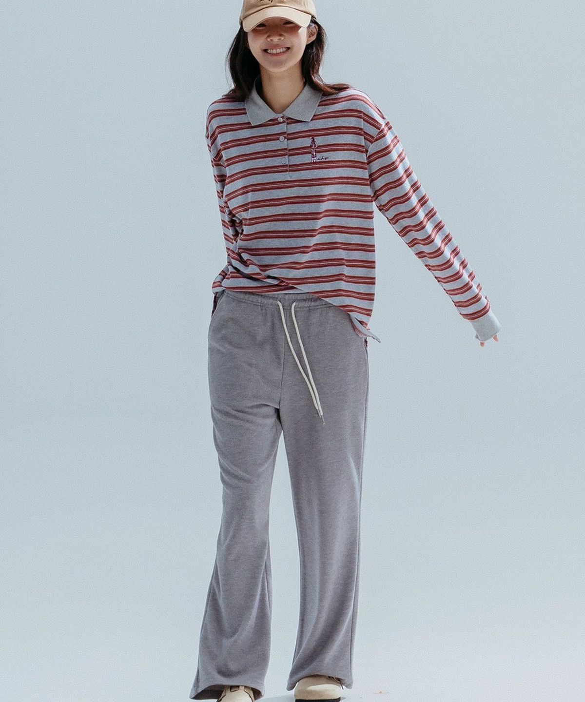 앤하츠(ANNEHEARTS) Soft Knit Wide Easy Pants_MELANGE