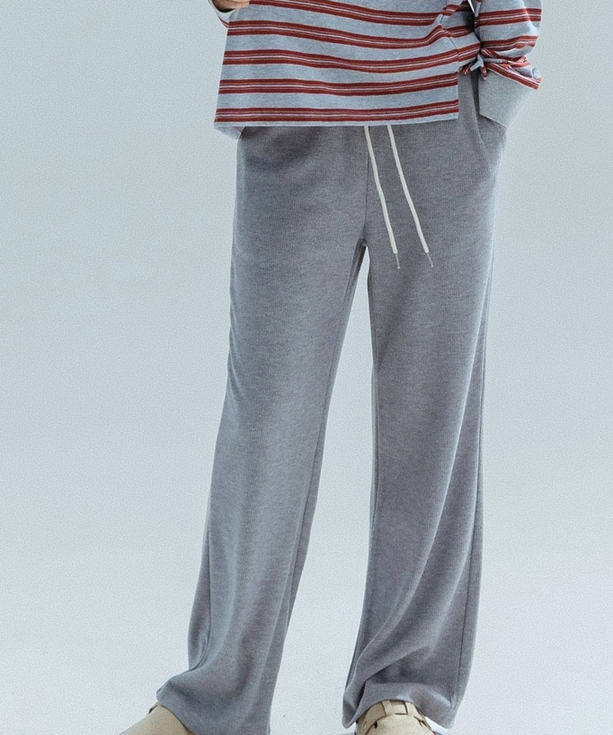 앤하츠(ANNEHEARTS) Soft Knit Wide Easy Pants_MELANGE