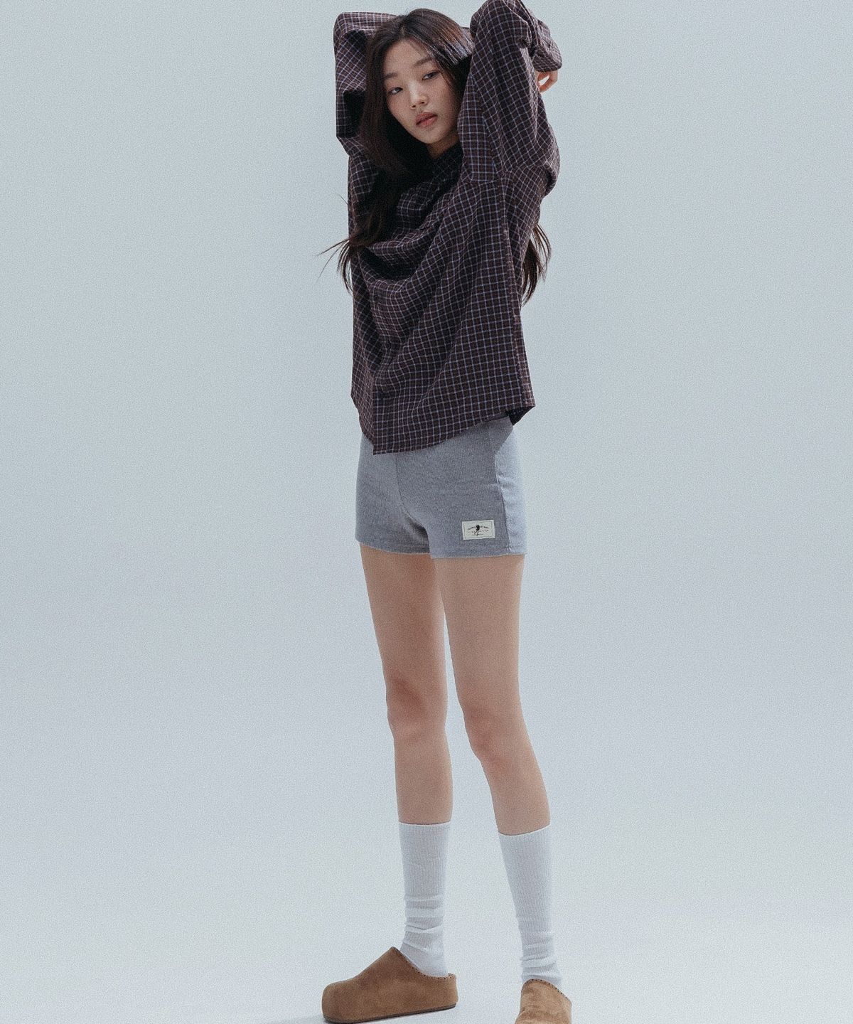 앤하츠(ANNEHEARTS) Soft Knit Easy Short Pants_MELANGE