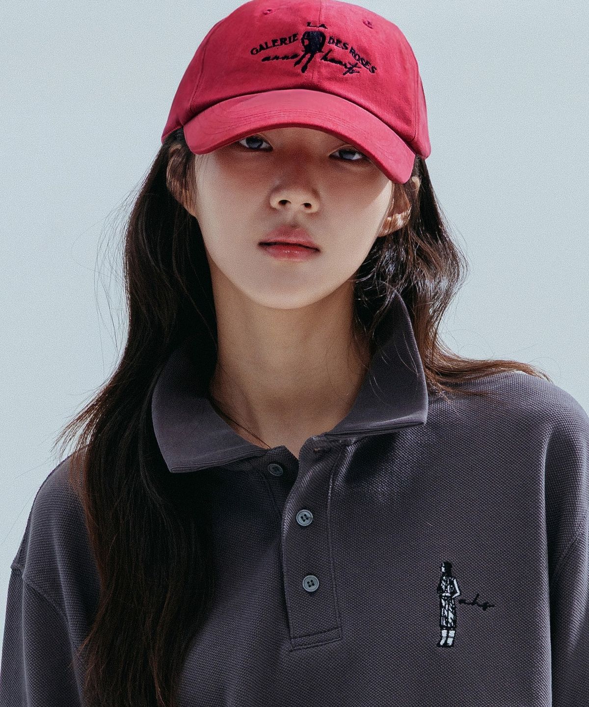 앤하츠(ANNEHEARTS) Girl Emblem Ball Cap_VINTAGERED