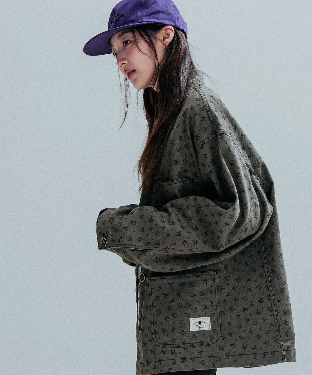 앤하츠(ANNEHEARTS) Vintage Floral Pocket Jacket_KHAKI
