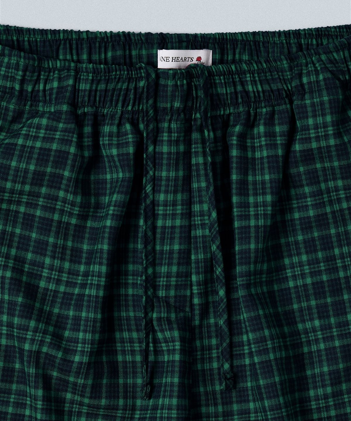 앤하츠(ANNEHEARTS) Glen Check Wide Easy Pants_GREEN