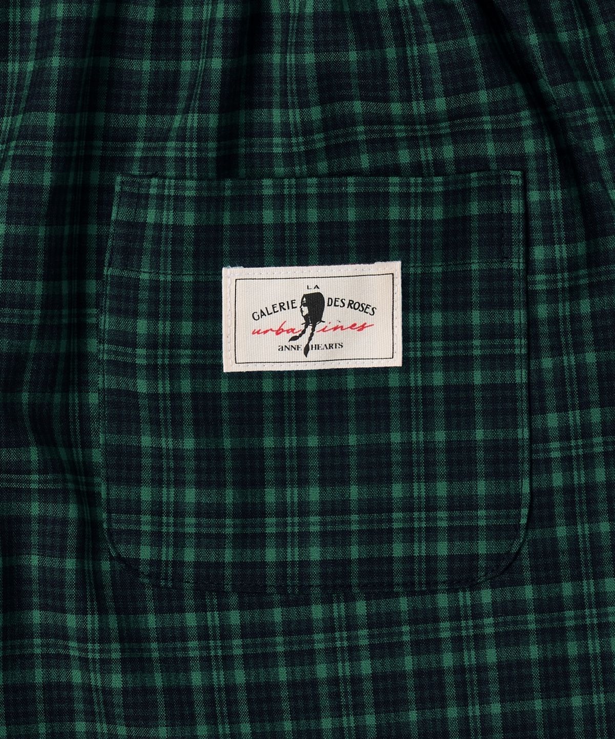 앤하츠(ANNEHEARTS) Glen Check Wide Easy Pants_GREEN