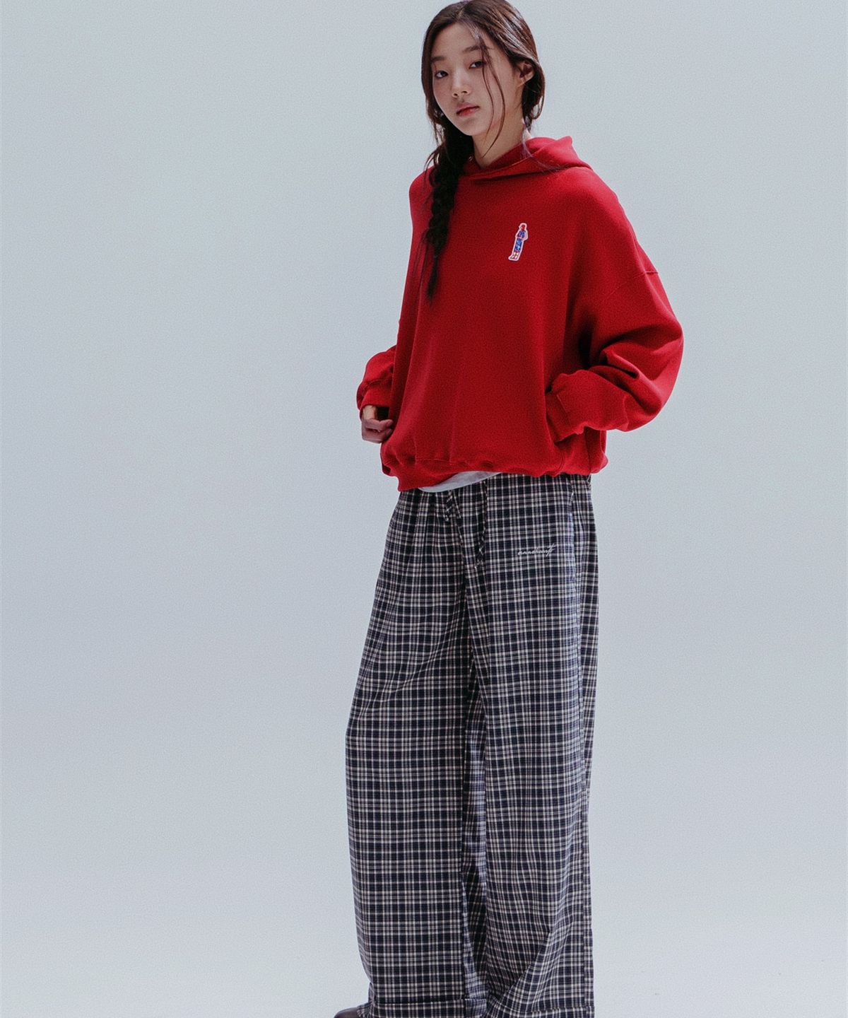 앤하츠(ANNEHEARTS) Waffle Volume Hoodie_RED