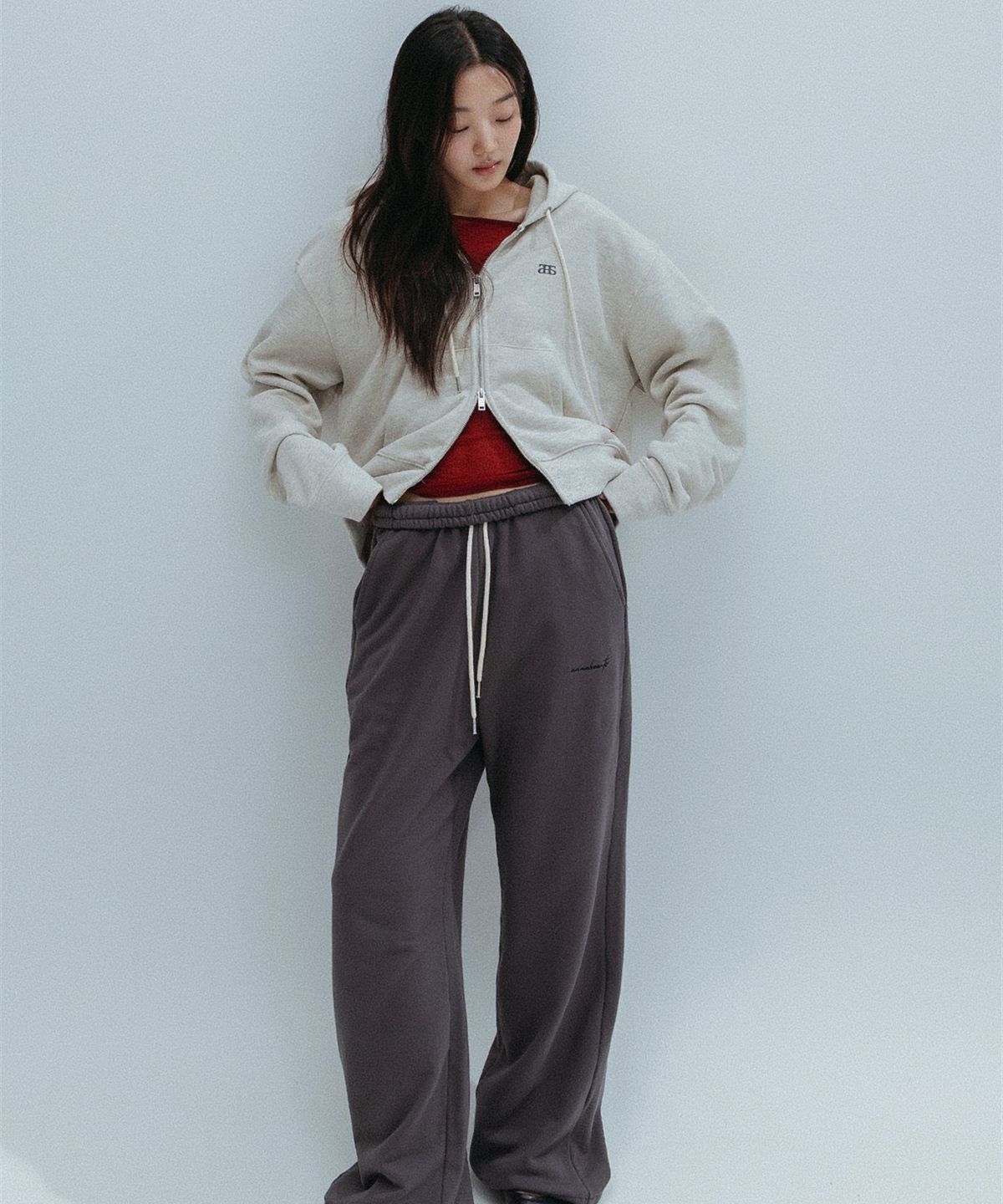 앤하츠(ANNEHEARTS) French Muse Zip-Up Hoodie_OATMEAL