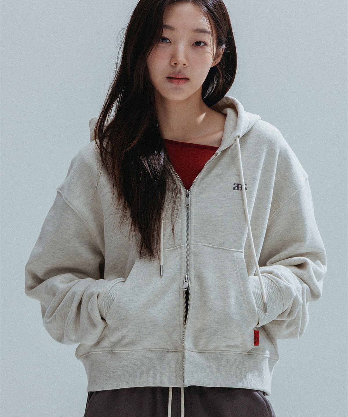 앤하츠(ANNEHEARTS) French Muse Zip-Up Hoodie_OATMEAL