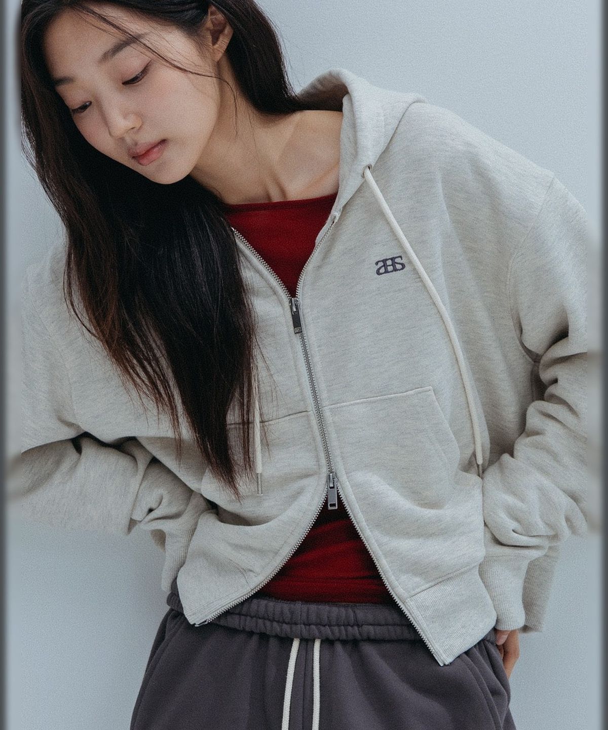 앤하츠(ANNEHEARTS) French Muse Zip-Up Hoodie_OATMEAL