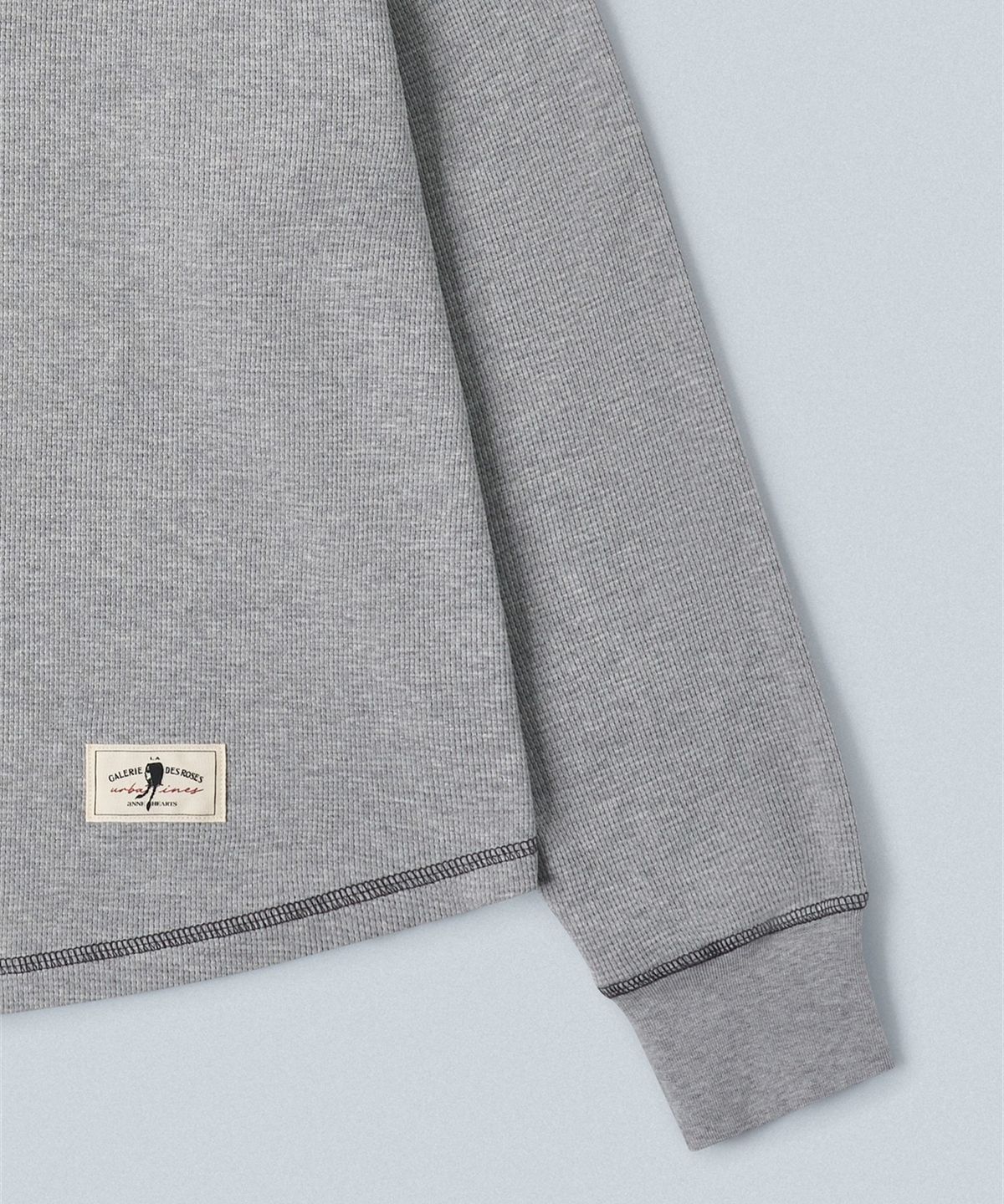 앤하츠(ANNEHEARTS) Waffle Round Hem Tee_GRAY