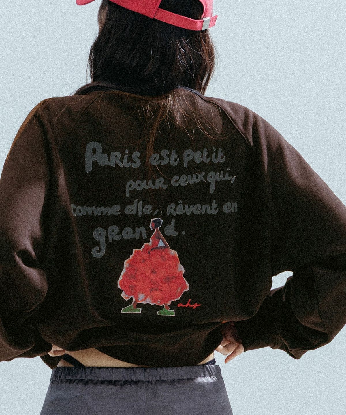 앤하츠(ANNEHEARTS) Floral Muse Raglan Sweatshirt_BROWN