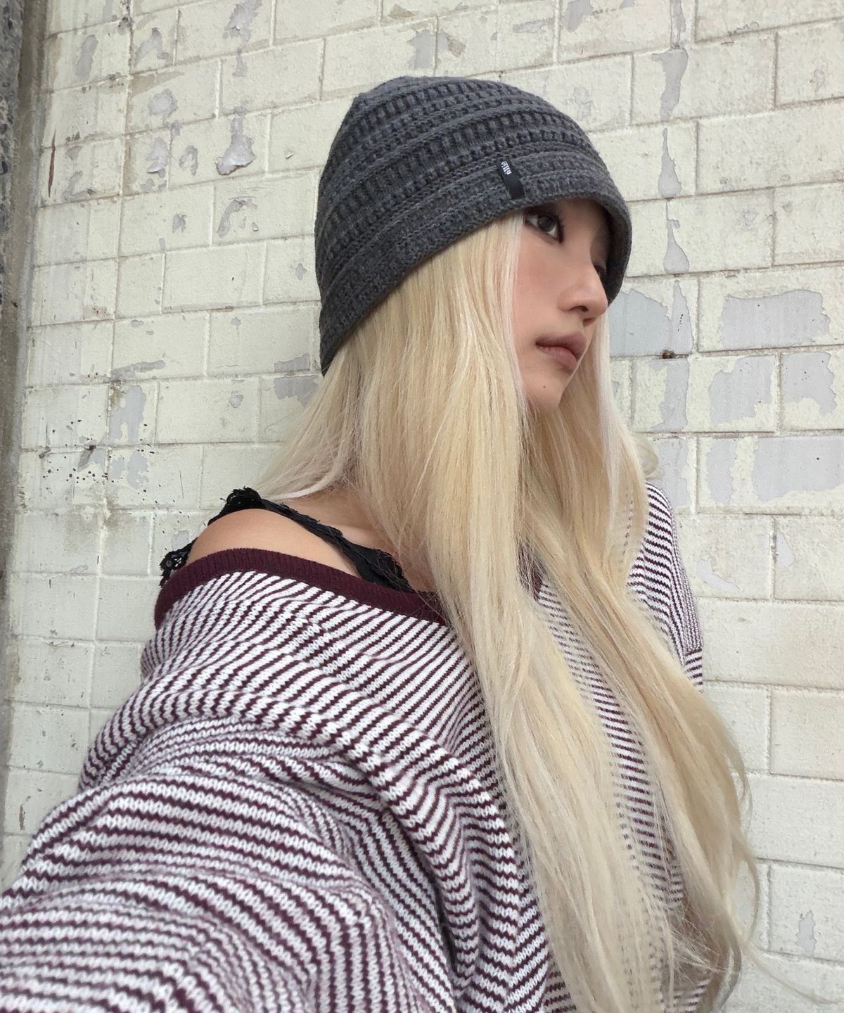 씨타(CITTA) Multi-Stripe Knit Beanie_CTA960(Charcoal)