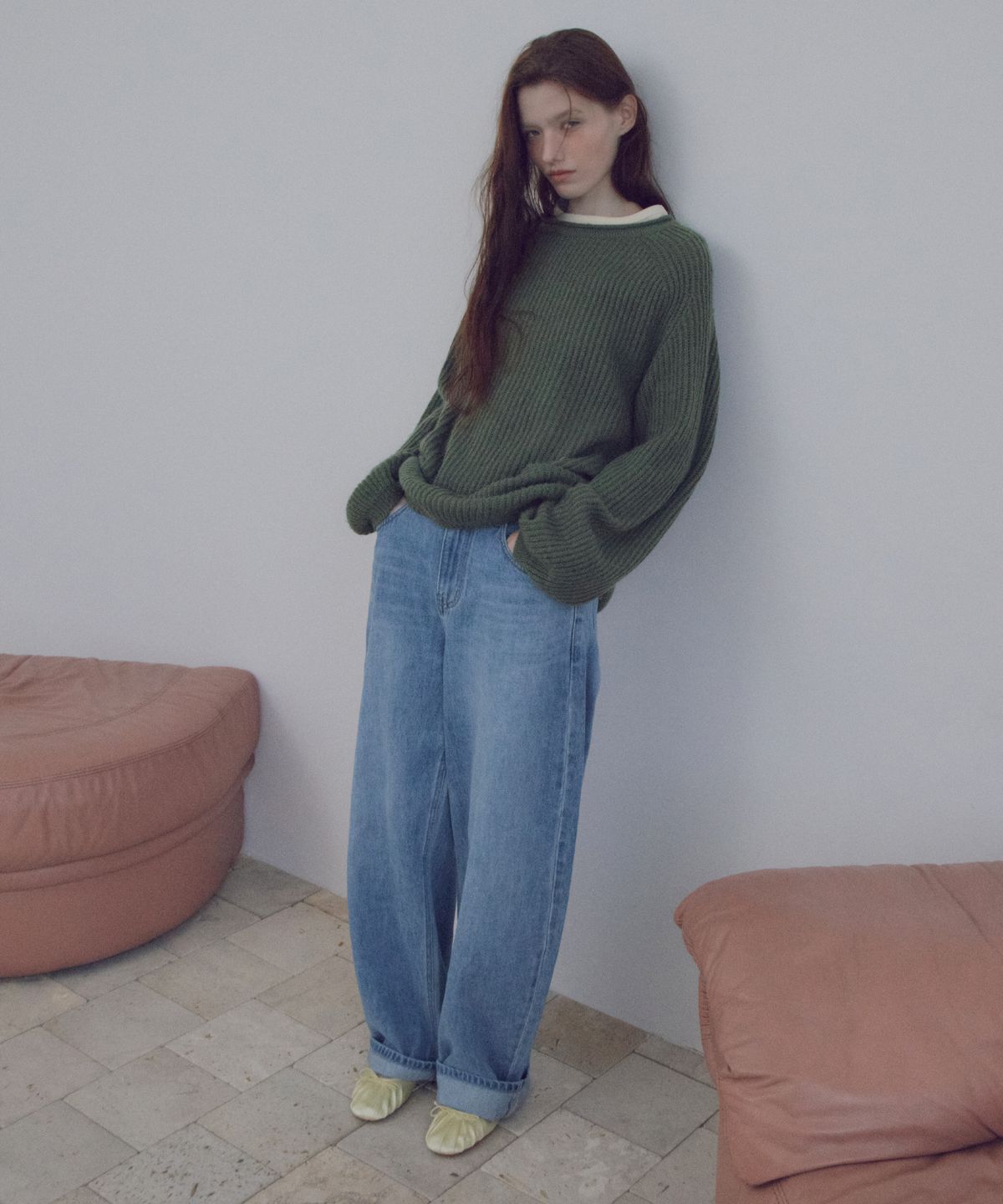 씨타(CITTA) Roll-Up Barrel Denim Pants_CTD434(Vintage Blue)