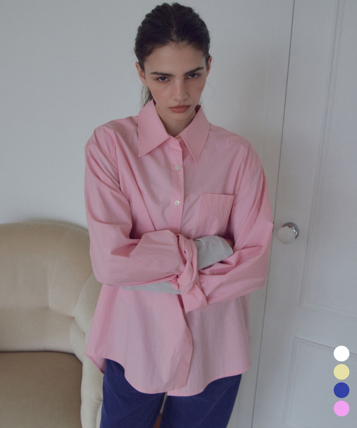 씨타(CITTA) Layer Shoulder Oversized Shirt_CTT3035(4color)