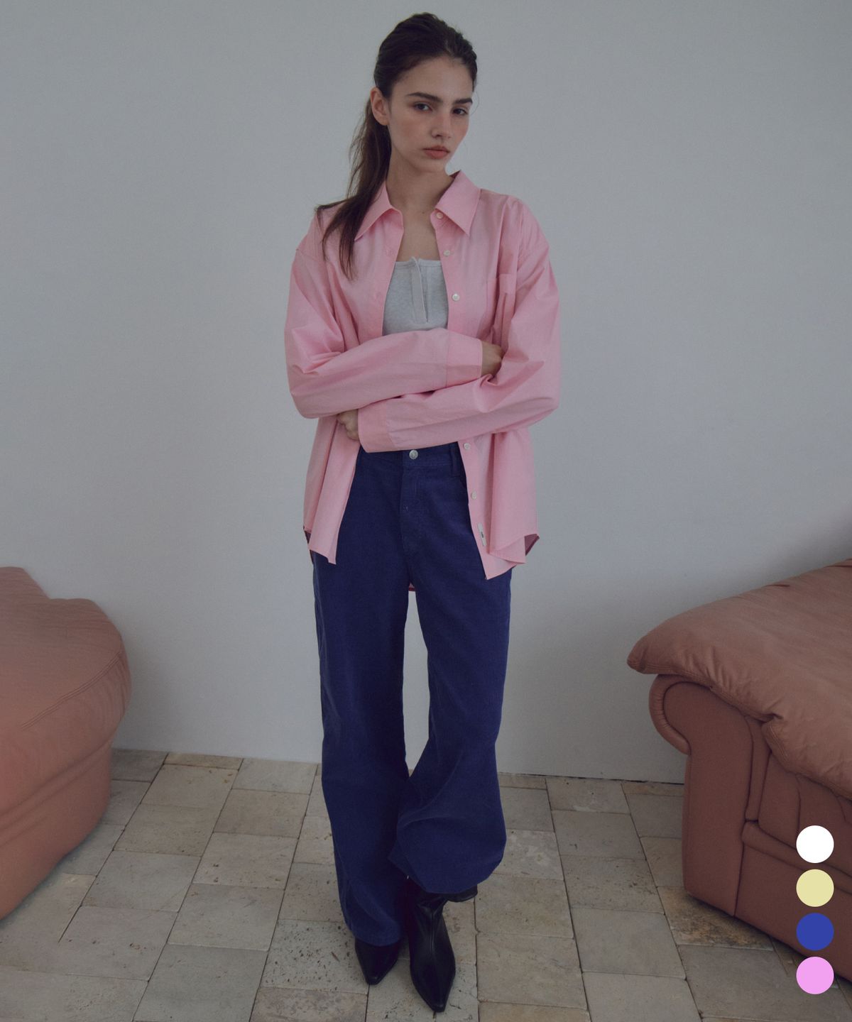씨타(CITTA) Layer Shoulder Oversized Shirt_CTT3035(4color)