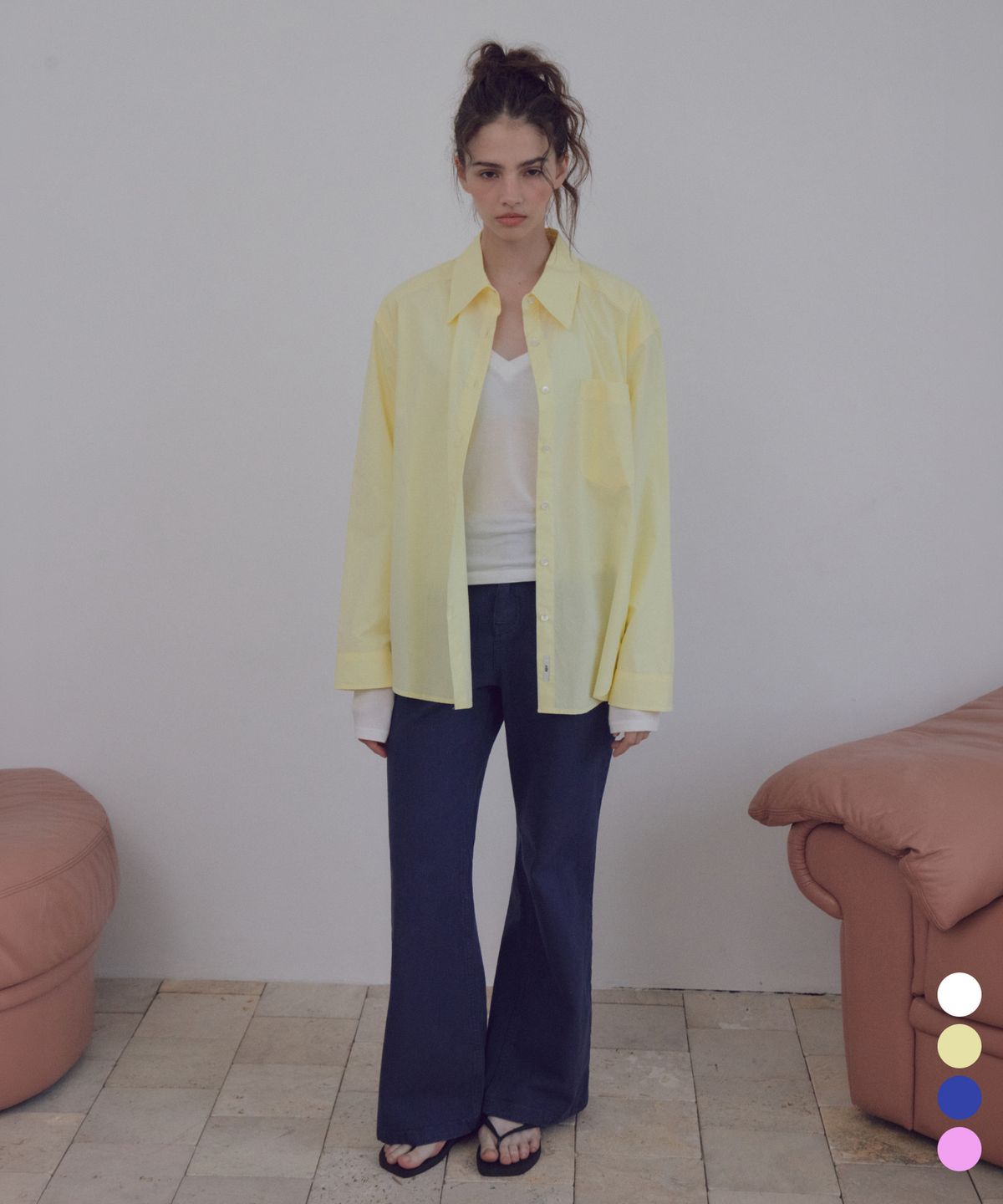 씨타(CITTA) Layer Shoulder Oversized Shirt_CTT3035(4color)