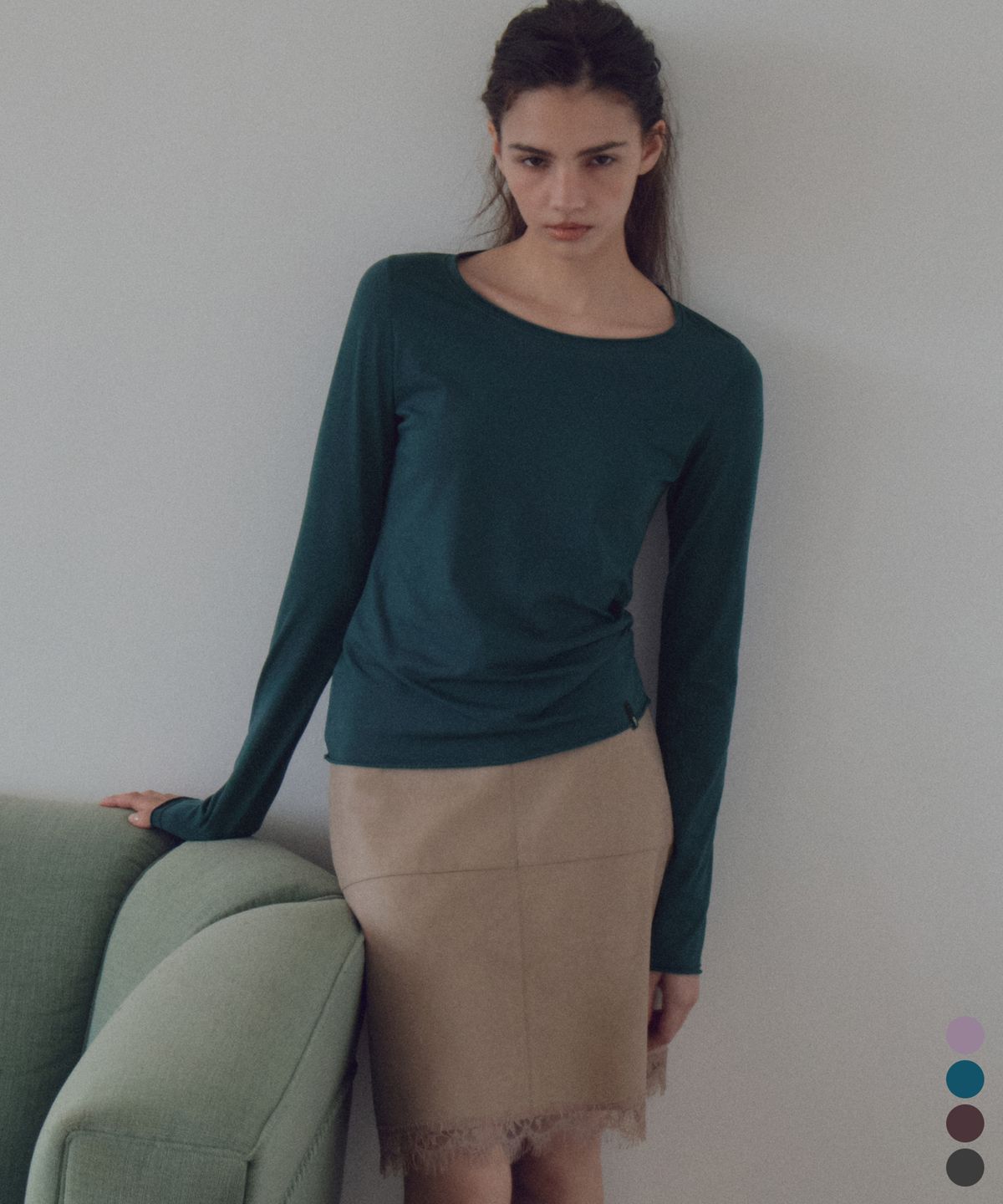 씨타(CITTA) Rolling Boat-Neck Long Sleeve T-Shirt_CTT3048(4color)