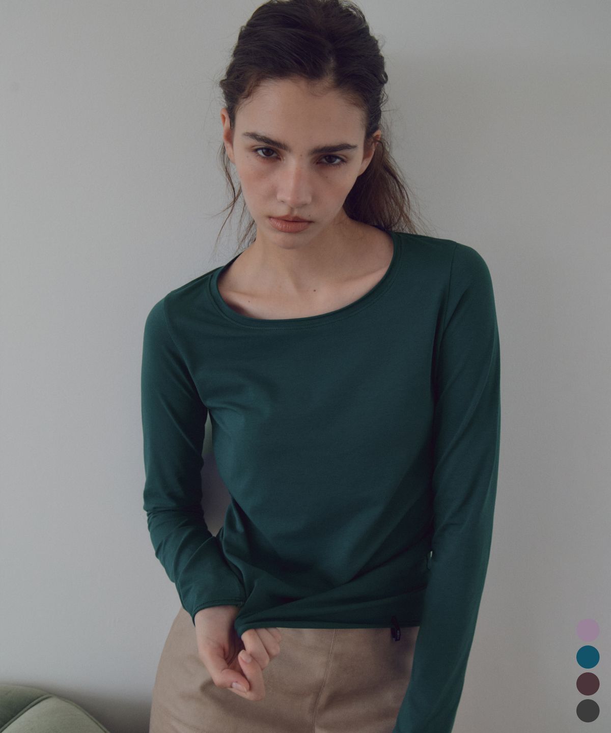 씨타(CITTA) Rolling Boat-Neck Long Sleeve T-Shirt_CTT3048(4color)