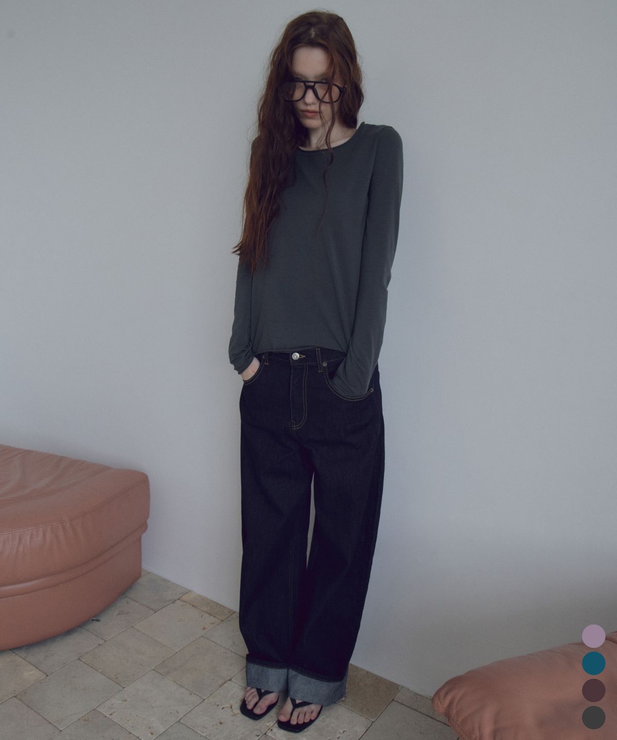 씨타(CITTA) Rolling Boat-Neck Long Sleeve T-Shirt_CTT3048(4color)