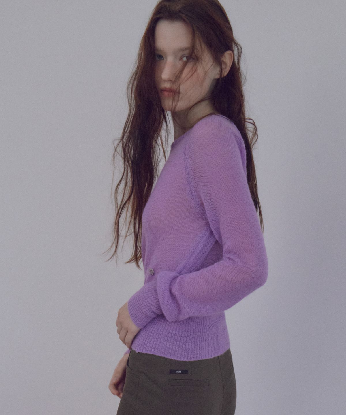 씨타(CITTA) Cloudy Hairy Boat Neck Knit_CTK284(Purple)