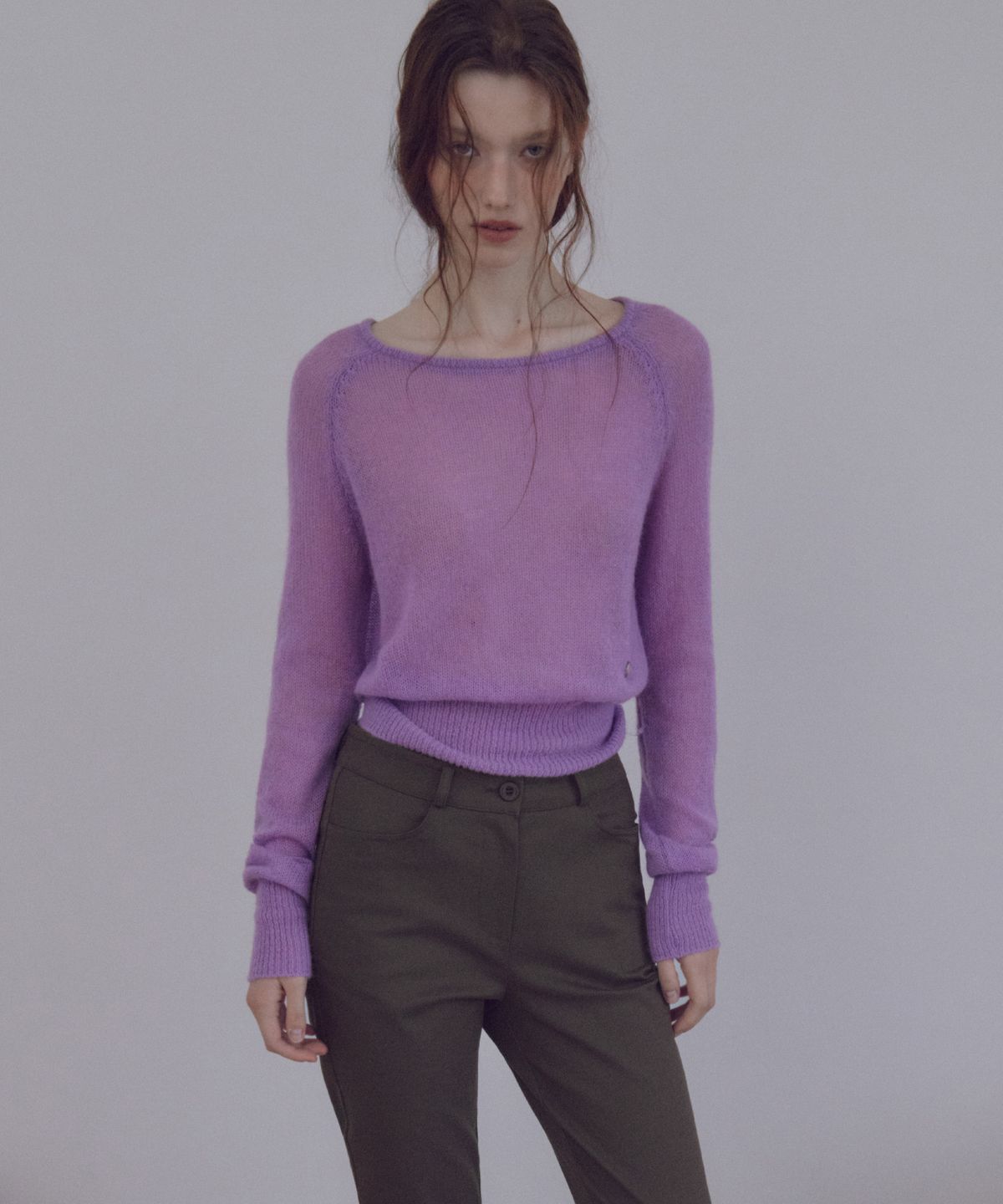 씨타(CITTA) Cloudy Hairy Boat Neck Knit_CTK284(Purple)