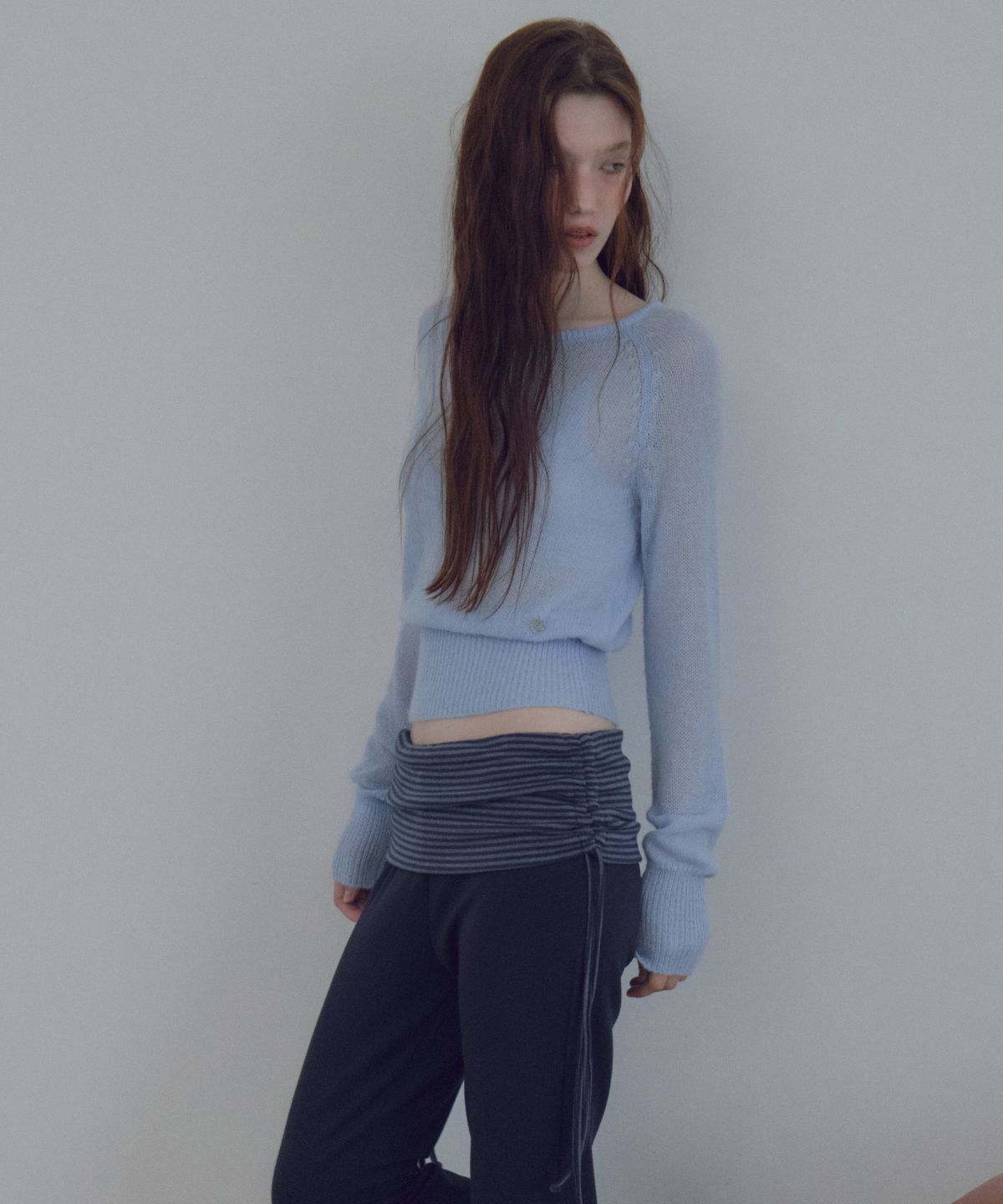 씨타(CITTA) Cloudy Hairy Boat Neck Knit_CTK284(Blue)