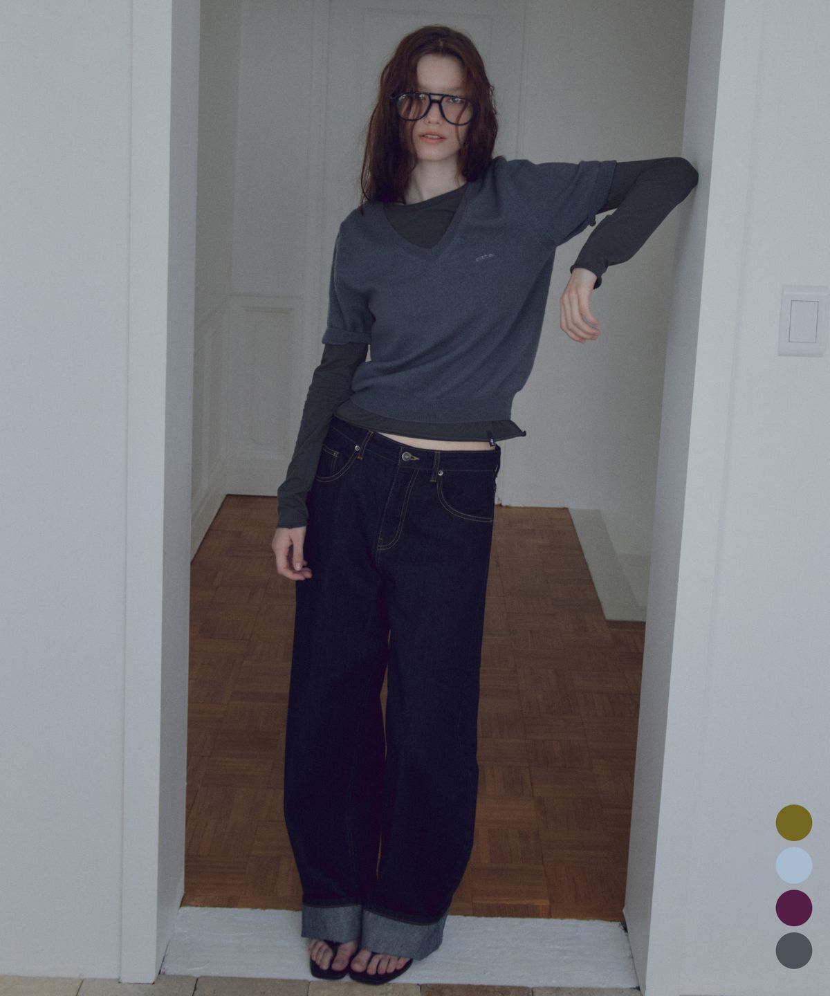 씨타(CITTA) Wool V-neck Short Sleeve Knit_CTK288(4color)