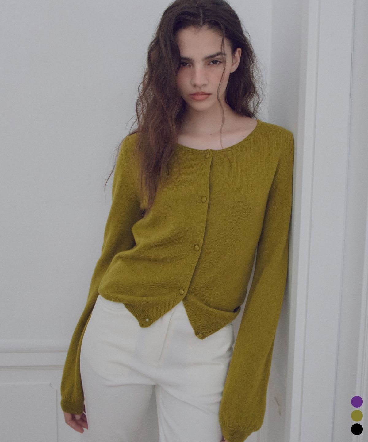 씨타(CITTA) Essential Merino Wool Boat Neck Cardigan_CTK278(3color)
