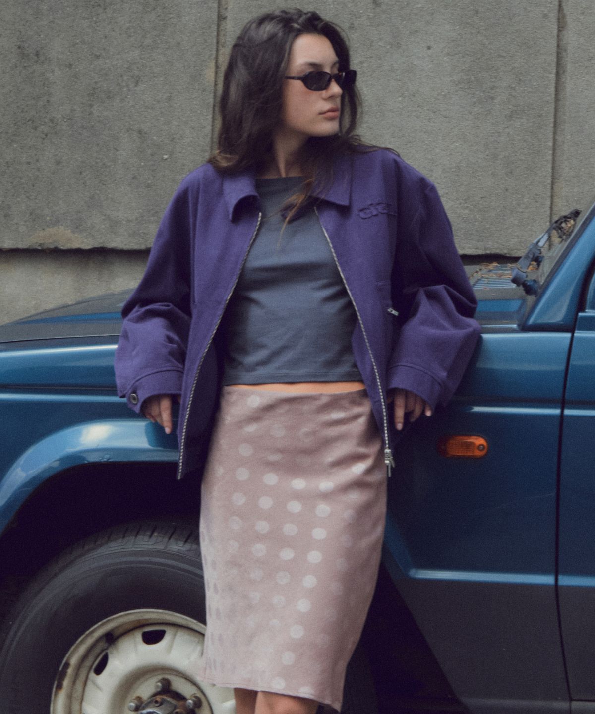 씨타(CITTA) Soft Touch Cotton Zip Pocket Blouson_CTO161(Purple)