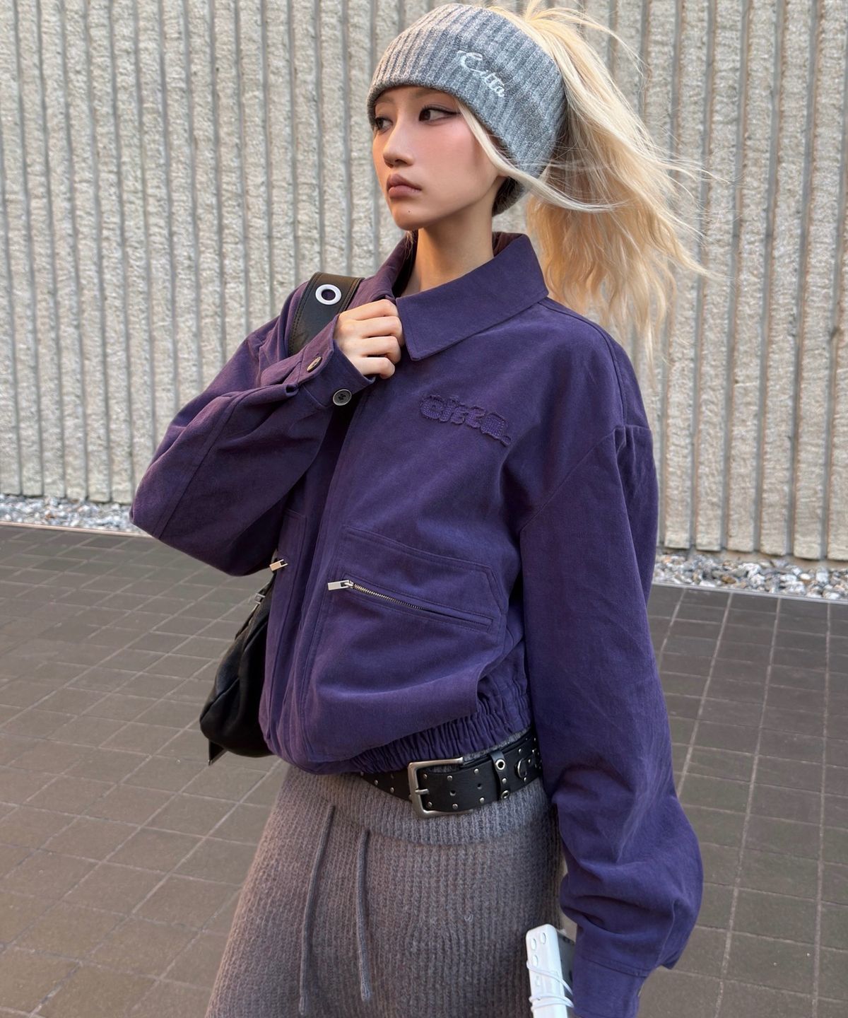 씨타(CITTA) Soft Touch Cotton Zip Pocket Blouson_CTO161(Purple)