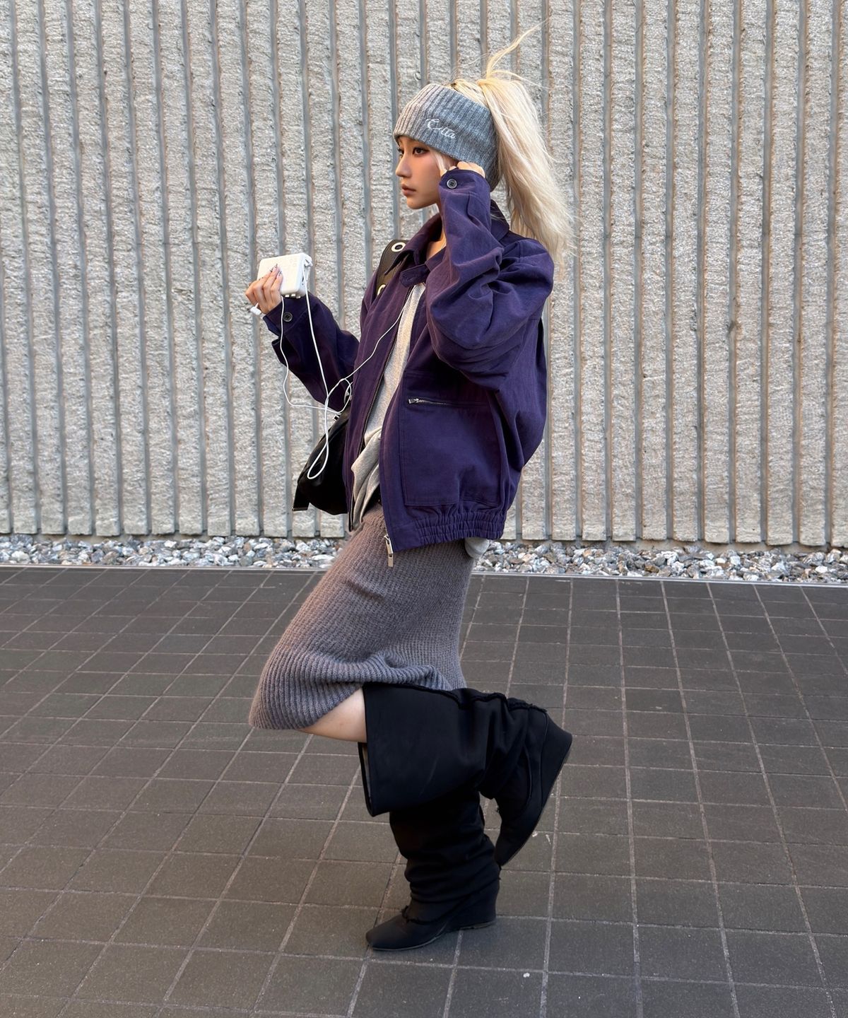 씨타(CITTA) Soft Touch Cotton Zip Pocket Blouson_CTO161(Purple)