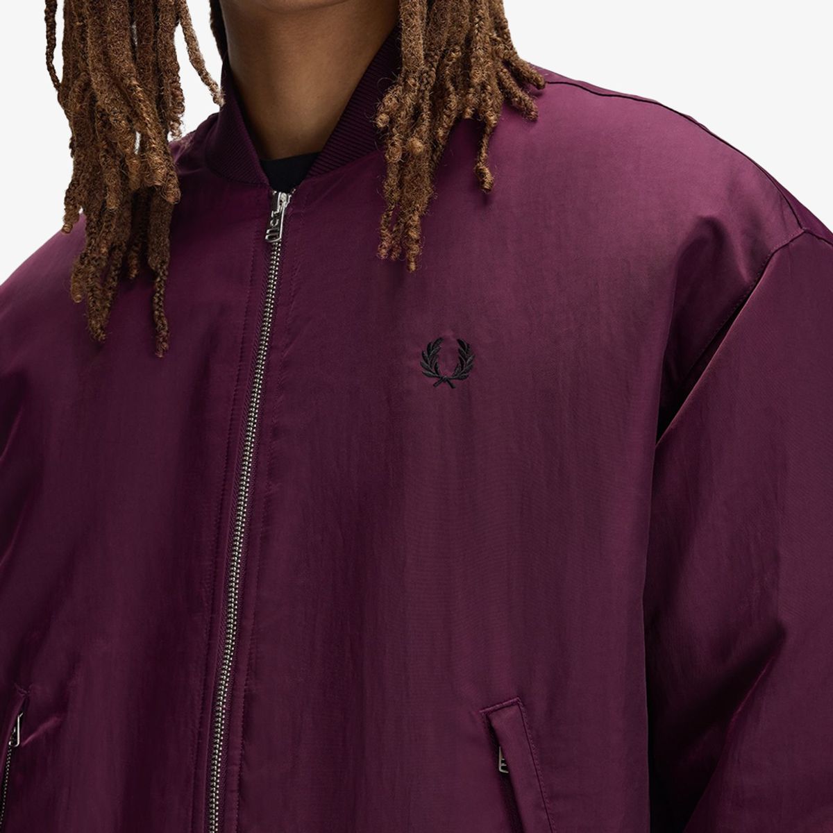 프레드페리(FRED PERRY) [Sport] 퀼티드 테니스 보머 재킷 - 플럼 AFPM2G33318-37C