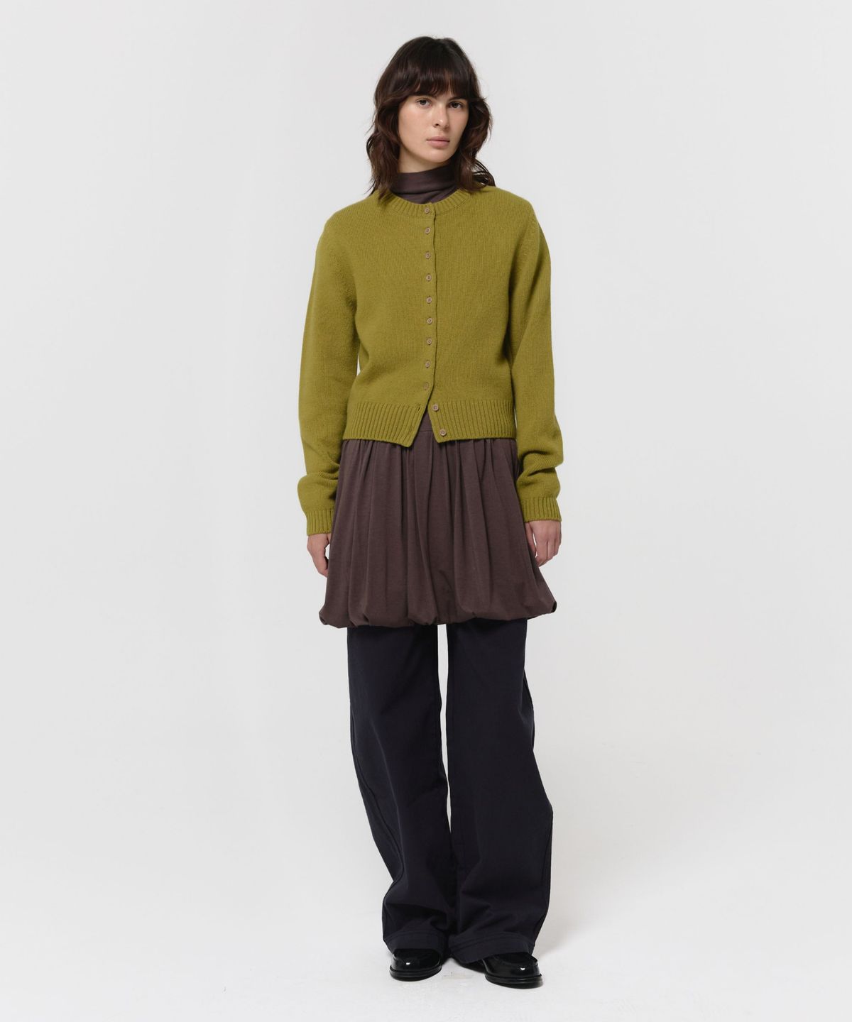 지비에이치 어패럴(GBH APPAREL) SUPERFINE MERINO CARDIGAN / GRASS GREEN