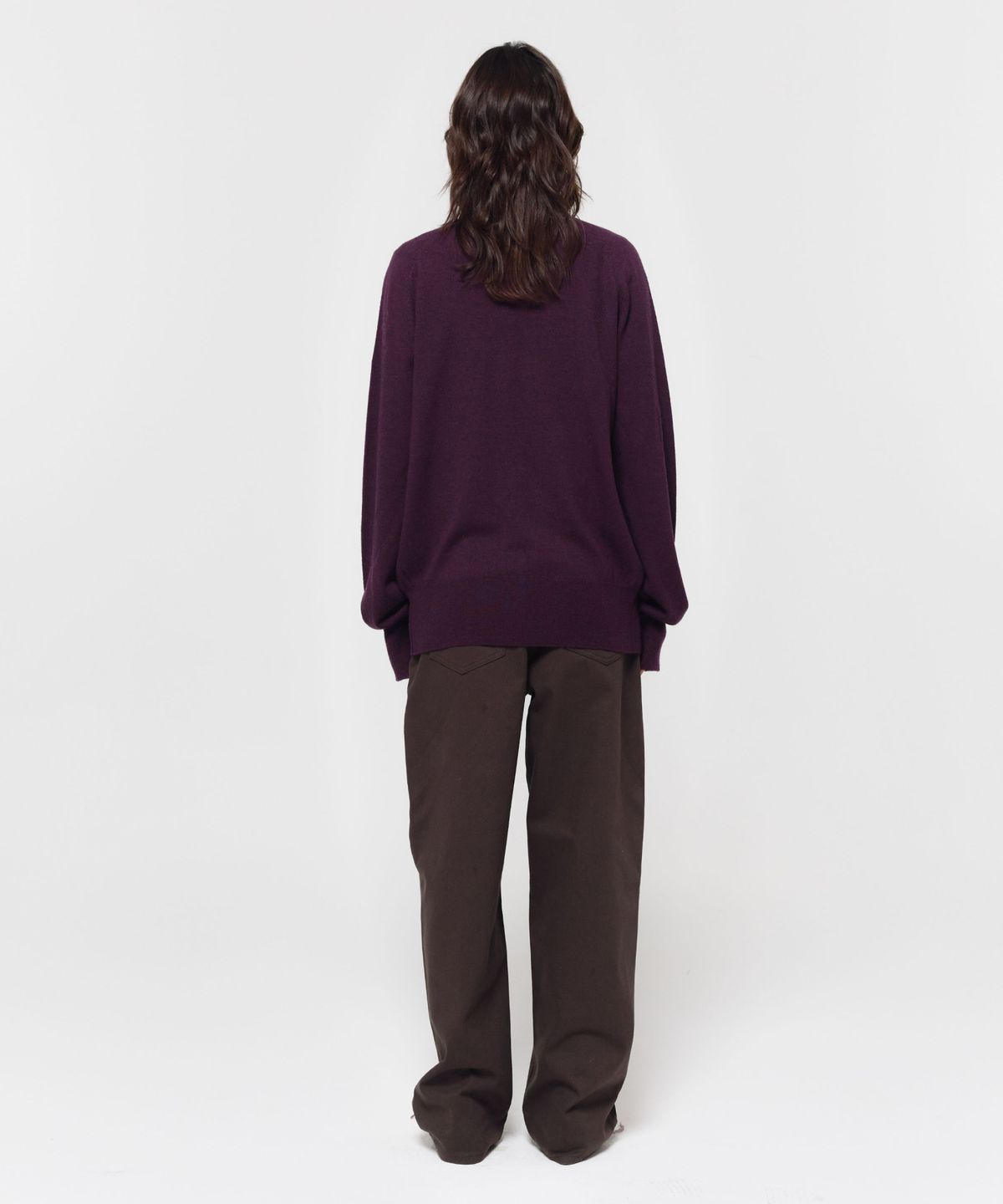 지비에이치 어패럴(GBH APPAREL) MERINO WOOL LOOSE CARDIGAN / PURPLE