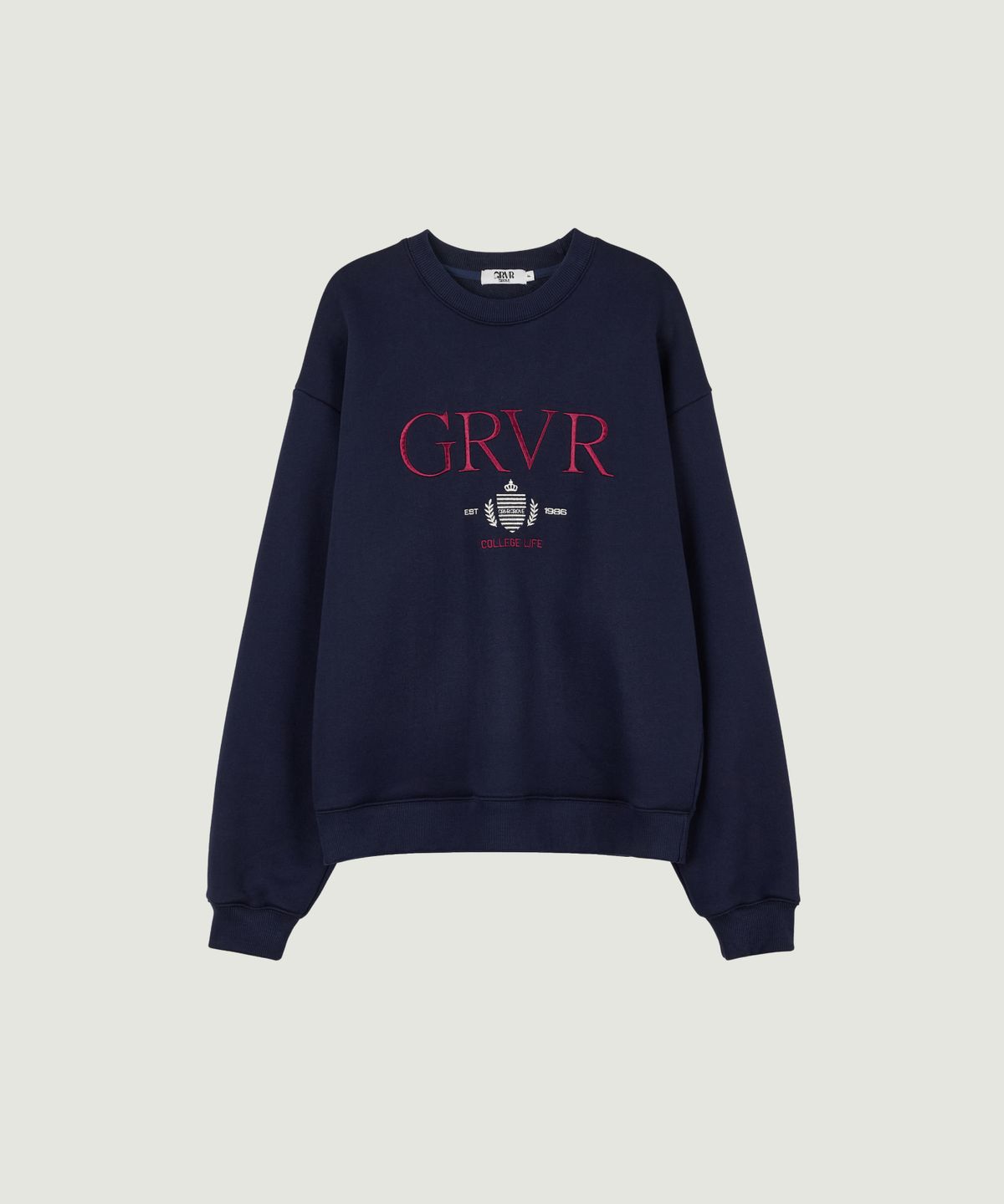 그로브(GROVE) GRVR COLLEGE SWEATSHIRT (NAVY)