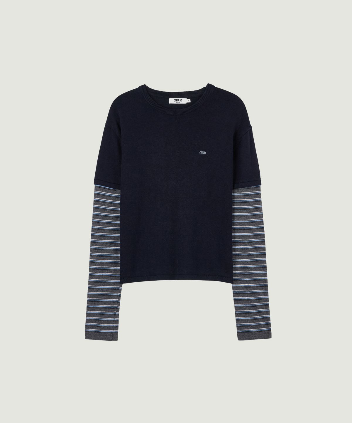 그로브(GROVE) LUCIE STRIPE LAYERED KNIT (NAVY)