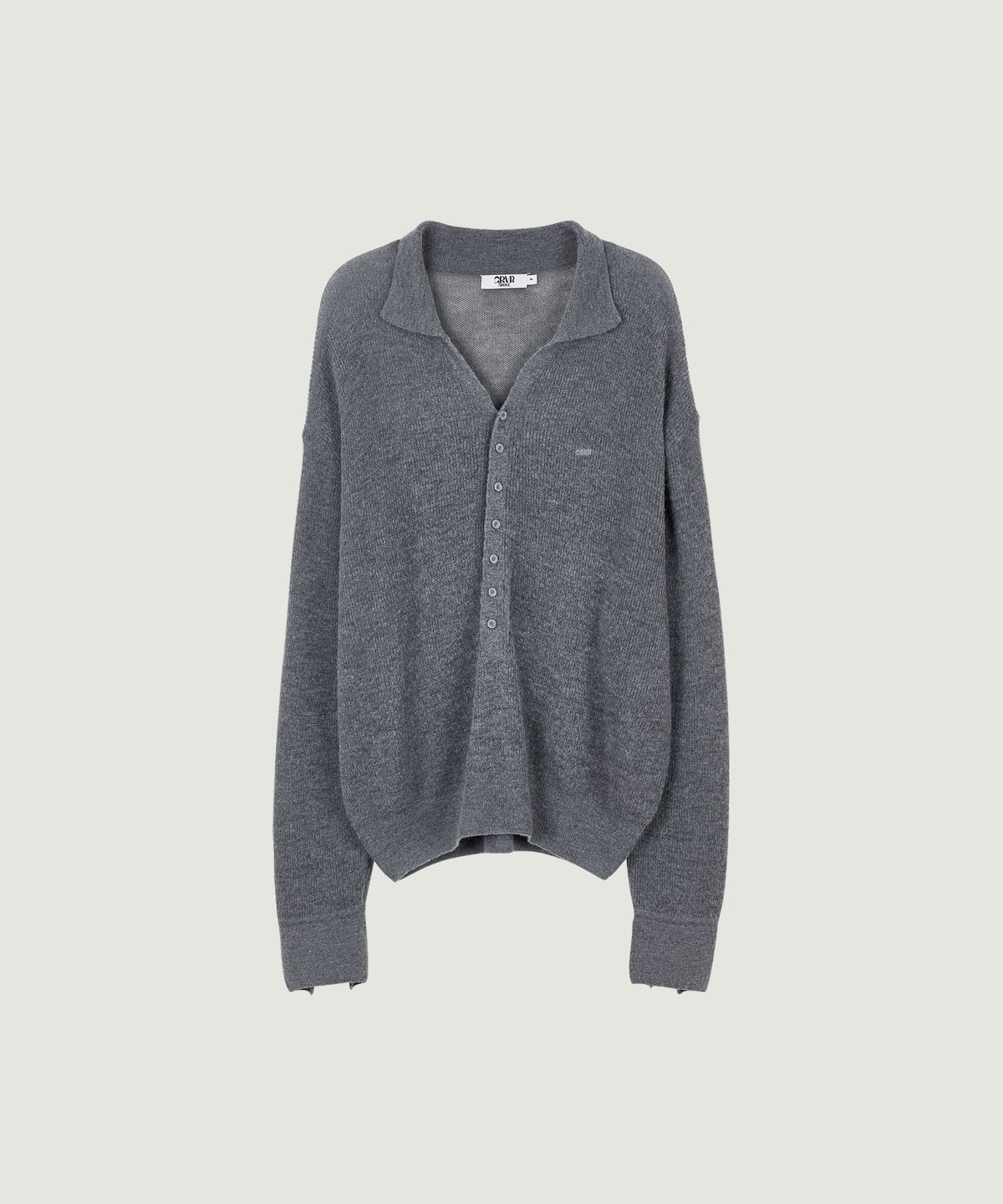 그로브(GROVE) GAVIN COLLAR KNIT (MELANGE GRAY)