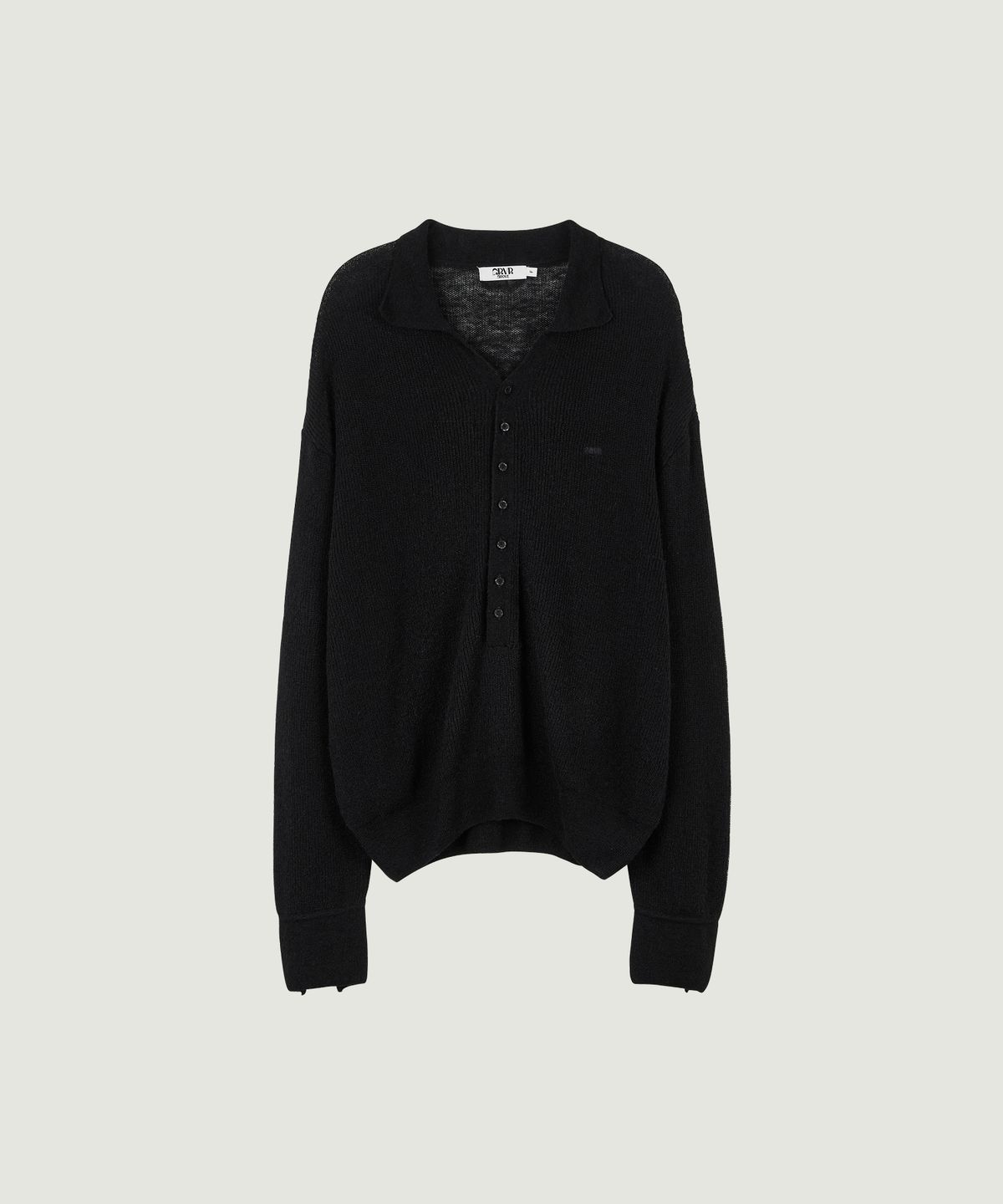 그로브(GROVE) GAVIN COLLAR KNIT (BLACK)