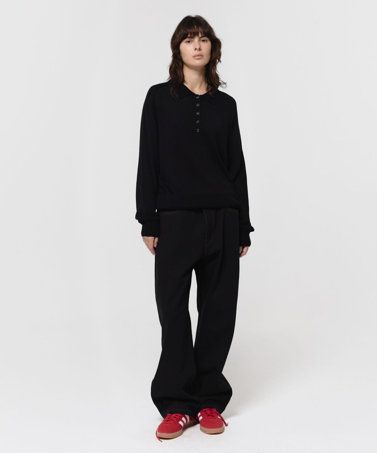 지비에이치 어패럴(GBH APPAREL) WOOL SILK POLO KNIT / BLACK