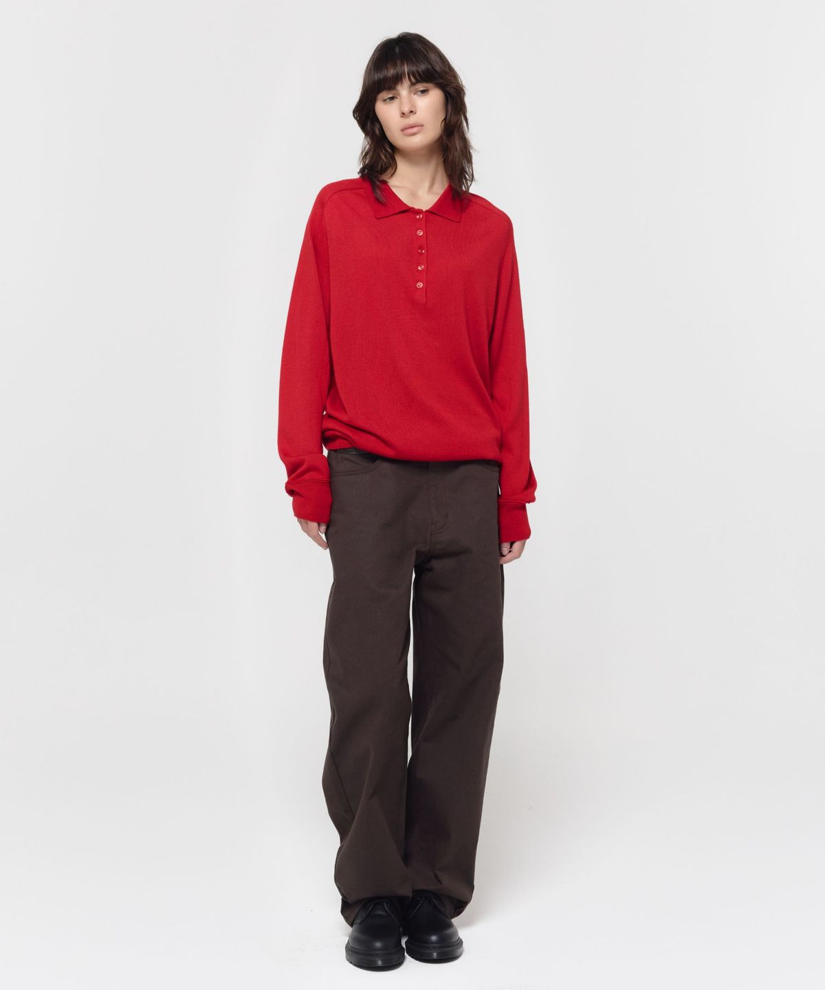 지비에이치 어패럴(GBH APPAREL) WOOL SILK POLO KNIT / RED