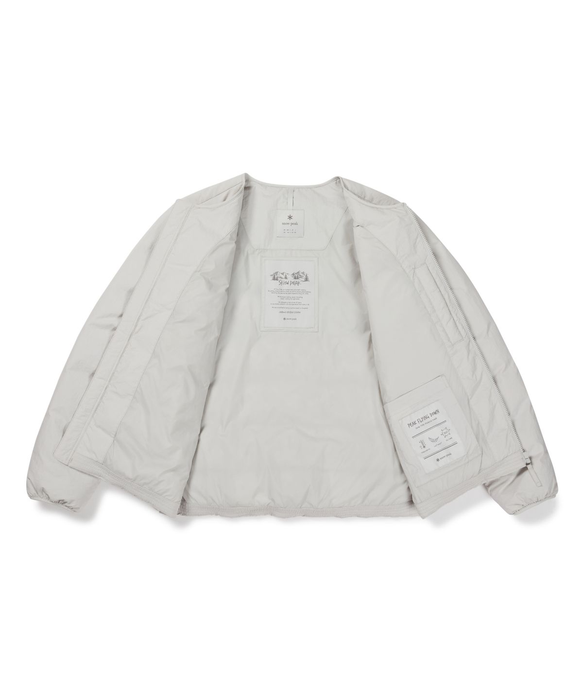 스노우피크 어패럴(SNOWPEAK APPAREL) 랜드 우븐 패치 경량 다운 자켓 (S26WMGDJ62) Stone Gray