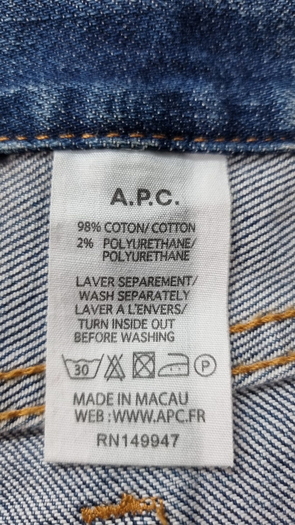 아페쎄(A.P.C.) 청/데님 팬츠 33