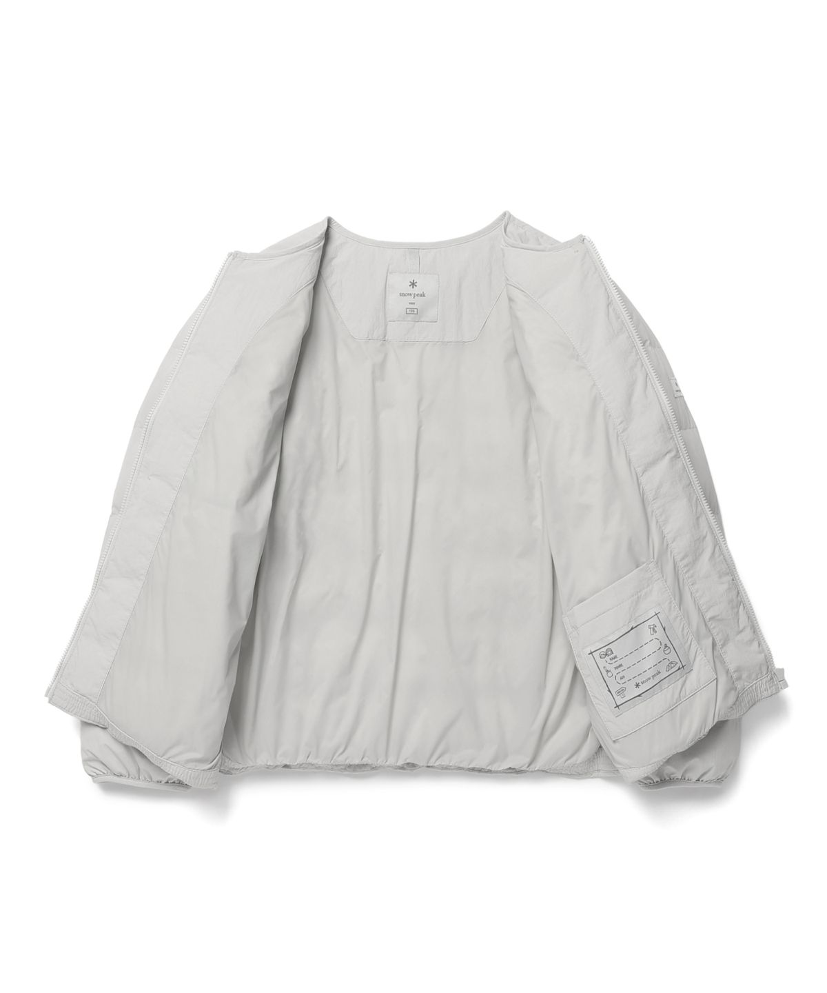 스노우피크 어패럴(SNOWPEAK APPAREL) 키즈 경량 타슬란 라운드넥 경량 다운 자켓 (S26WKLDJ82) Stone Gray