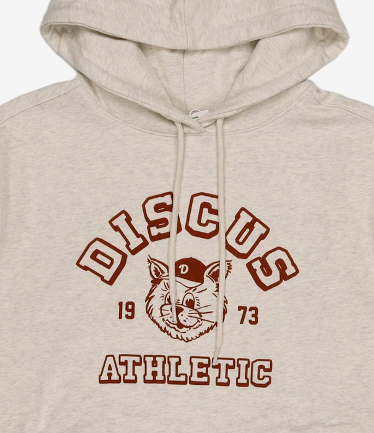 디스커스 애슬레틱(DISCUS ATHLETIC) 미사용 오버 핏 고양이 후디 오트밀 S