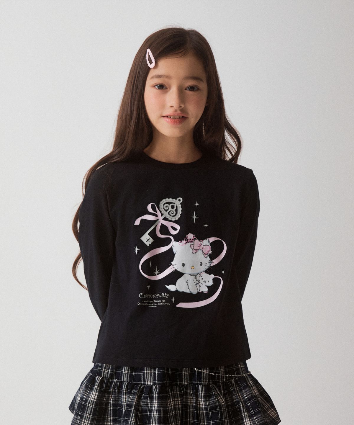 스파오 키즈(SPAO KIDS) [키즈] (챠미키티) 긴팔티(Black)_SPLAG38KU5