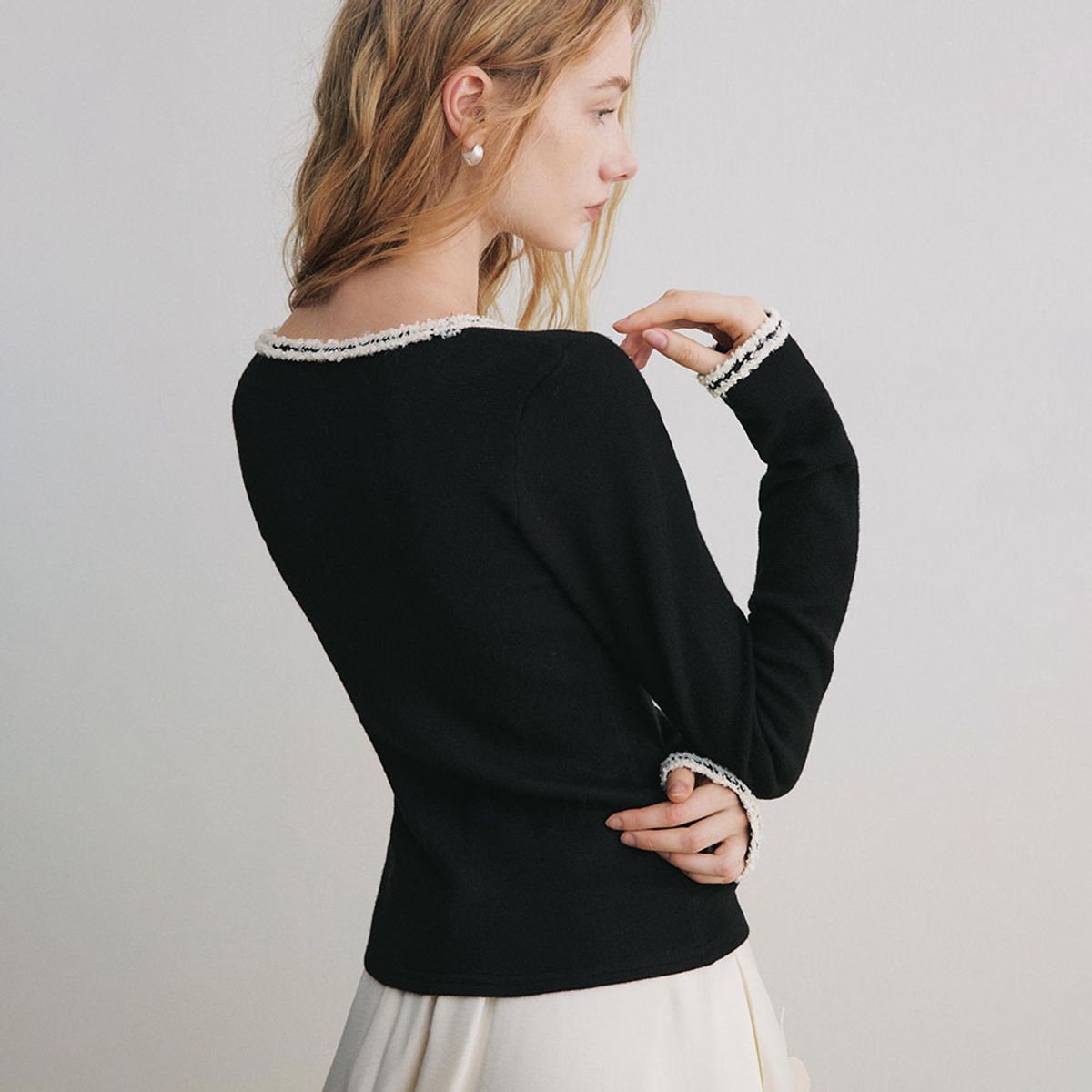 와이와이아이엠(YYIAM) YY_Color-blocked wool knit cardigan