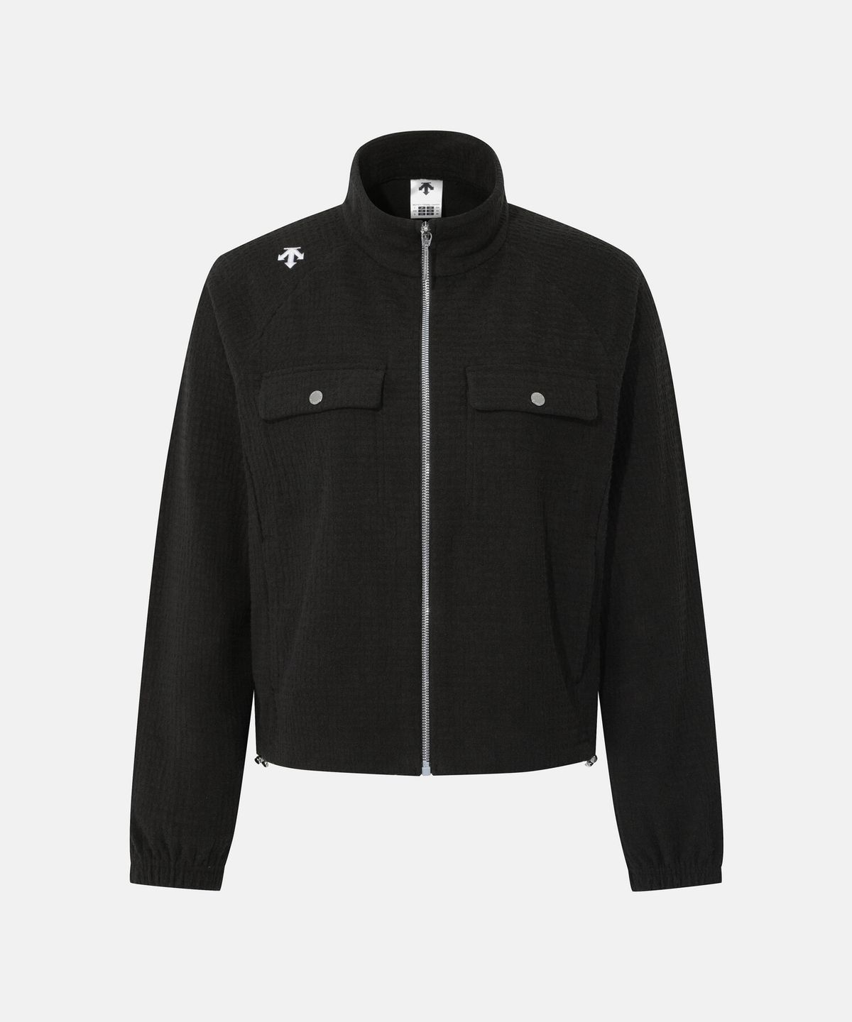 데상트(DESCENTE) 여성 스트레치 트위드 컴포트핏 트레이닝 자켓 블랙 SR322PFT82