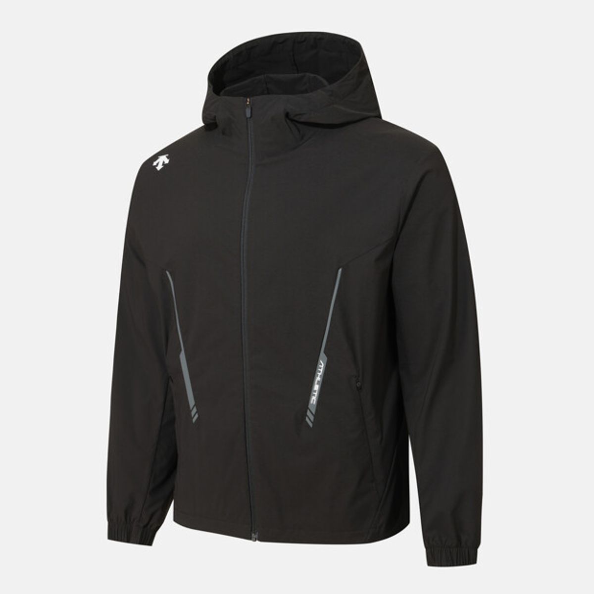 데상트(DESCENTE) 남성 후드형 우븐 자켓 블랙 SR321TWT88