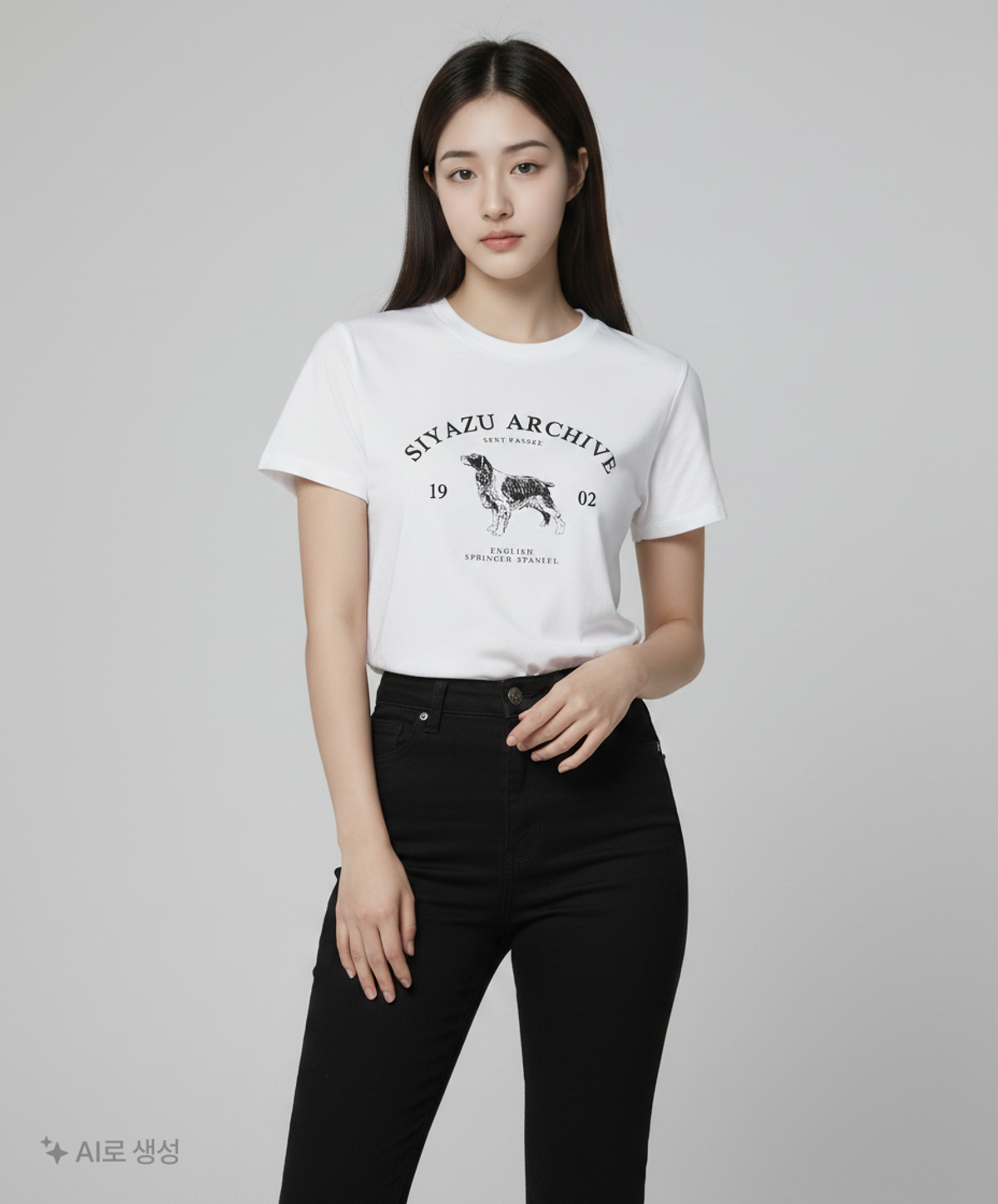 시야쥬(SIYAZU) SITP5191 아카이브 하운드 프린팅 반팔티_Ivory ONE