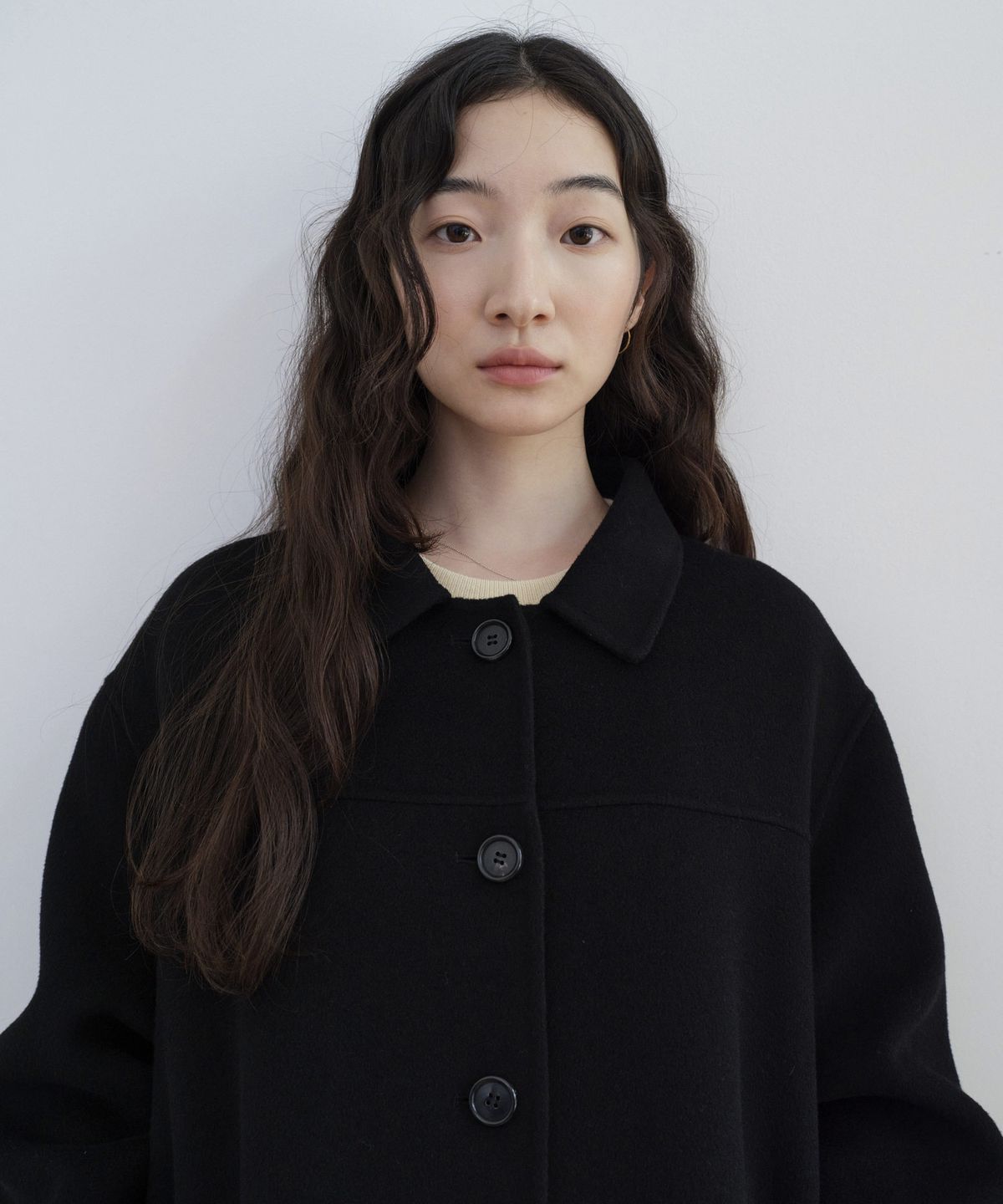 스텝어라운드(STEP AROUND) Wool Handmade Mid Coat_BLACK